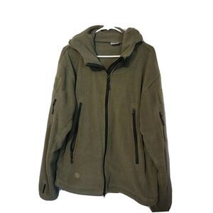 Unbranded Hooded Fleece Jacket Men's Size Extra Large Medium Weight Many Pockets